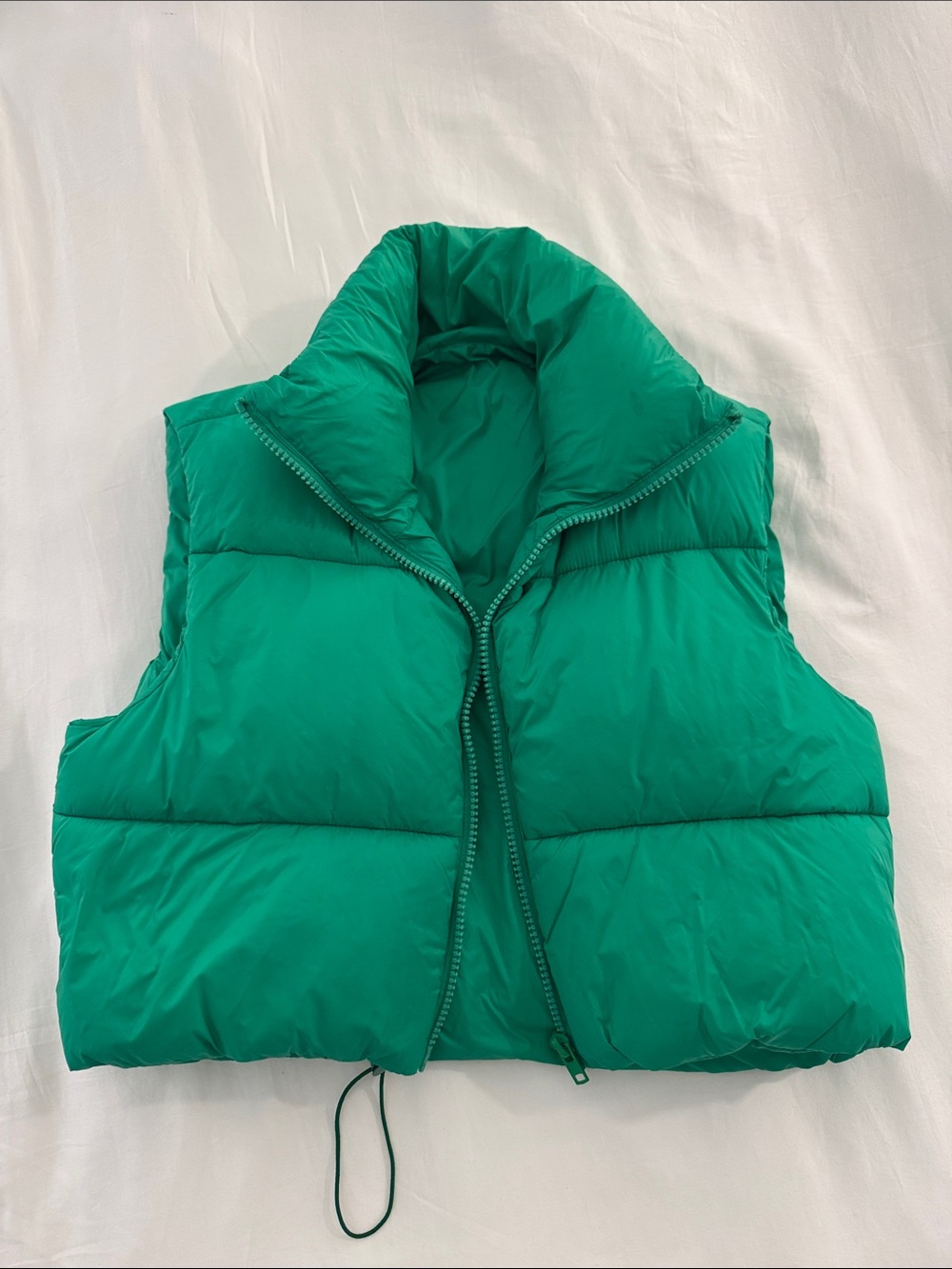 Cropped Green Puffer Vest
